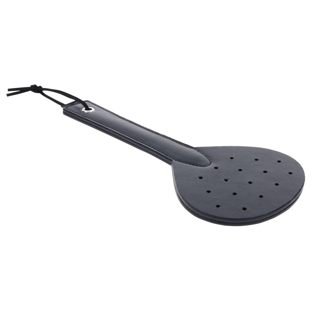 sportsheets-swift-spanker-split-tip-black-impact-paddle, top view | Flirty bay online adult store, adult toys and lingerie